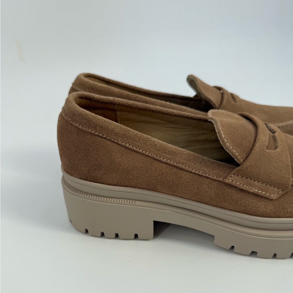 Patina Zoe Chunky Portland Leather Penny Loafers Chunky Lug Sole Slip-On Casual - Picture 10 of 16